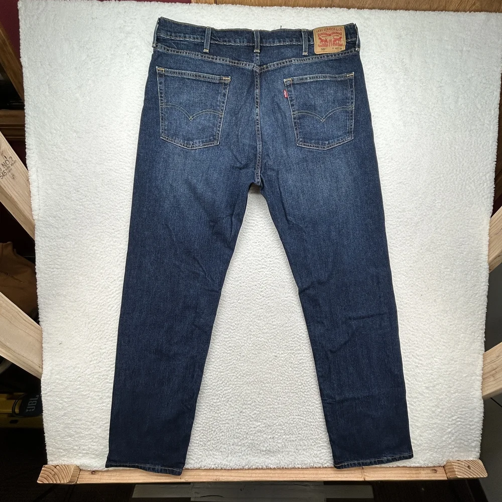 Levis 505 Jeans Mens 40x34 Straight Leg Blue Denim Zip Fly Classic 00505-2540